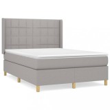 Cumpara ieftin Pat box spring cu saltea, gri deschis, 140x190 cm, textil