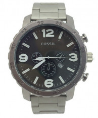 CEAS SPORT FOSSIL NATE CHRONOGRAPH Silver OVERSIZE-BRATARA METALICA-MODEL NOU foto