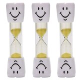 Cumpara ieftin Set 3 clepsidre pentru perierea dintilor, 3 minute, 10 x 2.5 cm, galben
