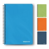 Caiet cu spirala A4, 100 file, matematica, colturi rotunjite, coperta plastic 350microni, 70g mp,diverse culori