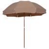 Umbrelă de soare de grădină, st&acirc;lp din oțel, taupe, 300 cm