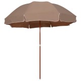 Cumpara ieftin Umbrelă de soare de grădină, st&acirc;lp din oțel, taupe, 300 cm