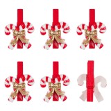 Clestisori Decorativi Craciun, Acadele, Fundita Aurie, Lemn, 4.5cm, Set 6 Bucati, Multicolor, Oem