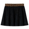 Fusta de copii cu talie tip leopard, negru, 140
