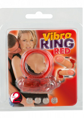 Inel Penis Vibro Ring, Red foto
