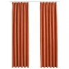 Draperii opace cu carlige, 2 buc., ruginiu, 140 x 175 cm