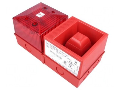 Semnalizator acustic și luminos 230VAC sirenă cu lumină flash foto