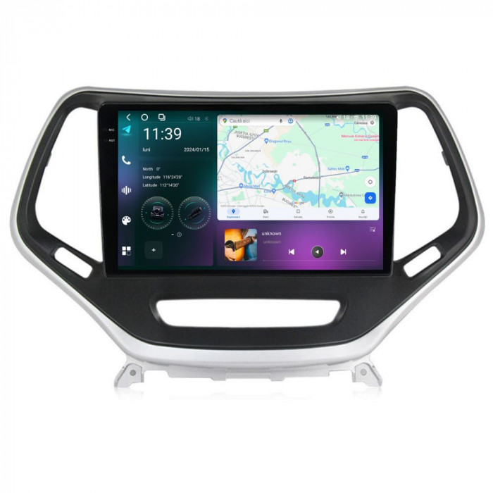 Navigatie dedicata cu Android Jeep Cherokee V 2014 - 2019, 12GB RAM, Radio GPS