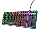 Tastatura Gaming Trust GXT 833 Thado TKL, RGB, USB, Negru