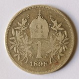 AUSTRIA 1 COROANA 1898 KRONE KORONA ARGINT VF+ ( CITITI DESCRIEREA )