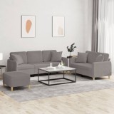 VidaXL Set de canapele cu perne, 3 piese, gri taupe, textil