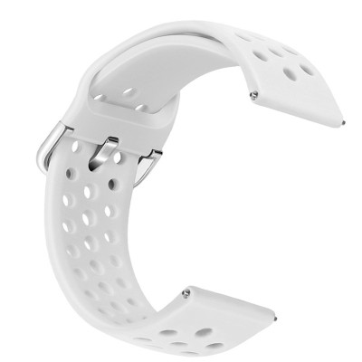Curea din silicon, compatibila Fossil Gen 5 Smartwatch, telescoape Quick Release, 22mm, Alb foto