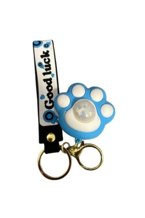 Jucărie interactivă mini lăbuță cu lumini colorate, breloc, albastru, 7 cm