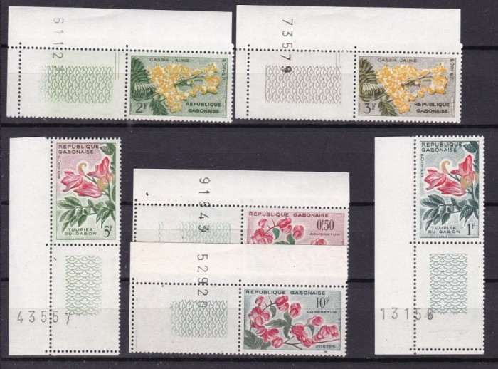 Gabon 1961 flori MI 160-165 MNH