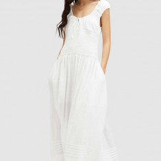 AllSaints rochie ELIZA MAXI DRESS culoarea alb, maxi, evazati, W204DA