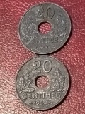 Lot 2 monede Franta: 20 centimes 1941 + 1942 [poze]. Discount conform descriere [10 - 20 %. Vezi dewscrierea.]., Europa