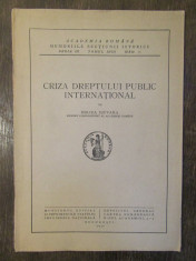 CRIZA DREPTULUI PUBLIC INTERNATIONAL -MIRCEA DJUVARA foto