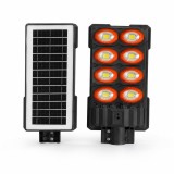 Lampă Stradală Solară cu 9 Module LED și Panou Separat, Negru