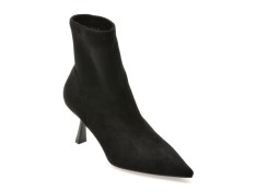 Botine elegante EPICA negre, 26R530, din material textil