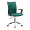 Scaun birou copii HM Doral, tapiterie stofa tip catifea, baza cromata, cu brate, rotativ, 90 kg, verde inchis