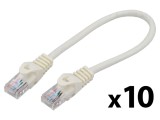 Patch cord U/UTP 5e 0,25m CCA PVC alb 26AWG