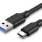 CABLU alimentare si date Ugreen, &quot;US184&quot;, Fast Charging Data Cable pt. smartphone, USB 3.0 la USB Type-C 5V/3A, 1.5m, negru &quot;20883&quot; (timbru verde 0.08