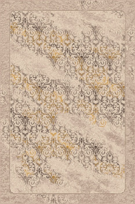 Covor Model Iris 28050-111, Marime 60 x 110 cm, Auriu, Crem, Inaltime Fir 8 mm, Antialergic, Polipropilena, Living, Dormitor, Sufragerie, Birou
