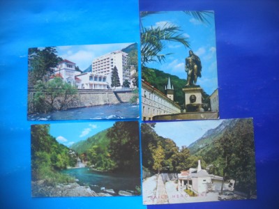 HOPCT LOT 2417 -BAILE HERCULANE -JUD CARAS SEVERIN -4 CARTI POSTALE-CIRCULATE foto