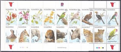 DB1 Fauna Africana Namibia 1997 Carnet 18 v. MNH 2 poze foto