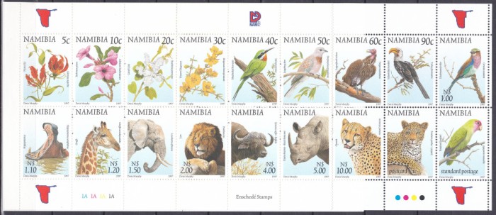 DB1 Fauna Africana Namibia 1997 Carnet 18 v. MNH 2 poze
