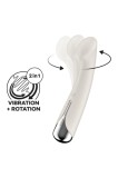 Vibrator Spinning G-Spot 1, 12 Programe de Vibratii, 5 Programe de Rotatii, Silicon, USB, Bej, 16.5 cm