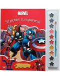 Cumpara ieftin Sa pictam cu supereroii. Carte de colorat cu pensula si acuarele/***