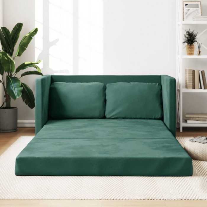 Gossi canapea extensibila de podea 2 in 1, verde inchis, 122x204x55cm