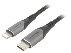 Cablu USB 2.0 Apple Lightning la USB C 2m Negru 3A