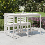 Cumpara ieftin Masă de grădină, alb, 159,5x82,5x110 cm, lemn masiv de pin