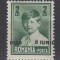 ROMANIA 1930 LP 83 b REGELE MIHAI I SUPRATIPAR 8 IUNIE 1930 - 2 LEI VERDE EROARE SUPRATIPAR DEPLASAT GUMA ORIGINALA SARNIERA