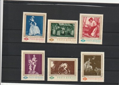 ROMANIA 1967 LP 644 REPRODUCERI DE ARTA SERIE MNH NESTAMPILATA foto