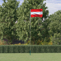 vidaXL Steag Austria ?i stalp din aluminiu, 5,55 m foto