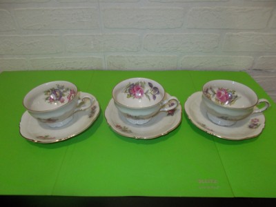 Portelan SCHWARZENHAMMER , set de 3 CESTI decorate in teme florale foto