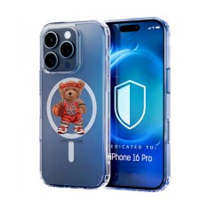 Husa pentru iphone 16 pro, atasare magnetica, magsafe, love the game, clear foto