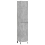 Cumpara ieftin Dulap inalt, gri beton, 34,5x34x180 cm, lemn prelucrat