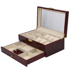 Cutie caseta din lemn pentru depozitare si organizare ceasuri, ochelari si... foto