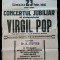 Afiș concert jubiliar violonist Virgil Pop, partener George Enescu, 1946, Cluj