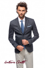 Sacou Barbati Bleumarin Clasic Slim Fit din Lana S002 Col15 foto