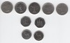 Emiratele Arabe Unite - set de 9 monede diferite 25 fils, 50 fils, 1 Dirham 1973-2022, Asia