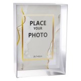 Rama foto decorativa argintie cu cadru lat, 30x42cm, CMCLASS