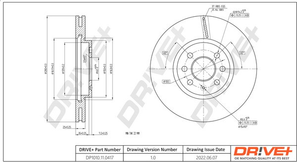 Dr!ve+ DP1010.11.0417 Disc frana