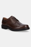 Ecco pantofi de piele Metro London Derby barbati, culoarea maro, 525604-01482
