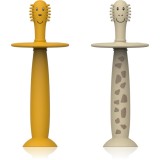 Matchstick Monkey Animal Collection periuțe de dinți pentru copii Lion/ Giraffe 2 buc