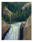 Tablou Canvas, "Cascada &icirc;n sălbăticia munților verzi", Cascade, Pădure, St&acirc;nci, R&acirc;u, Verde, Natură, Grandios, Peisaj, Aerian., 26 x 39 cm, CMCLASS